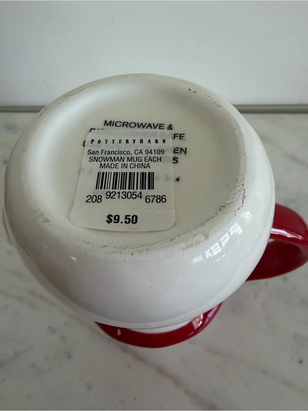 Pottery Barn Snowman Mug